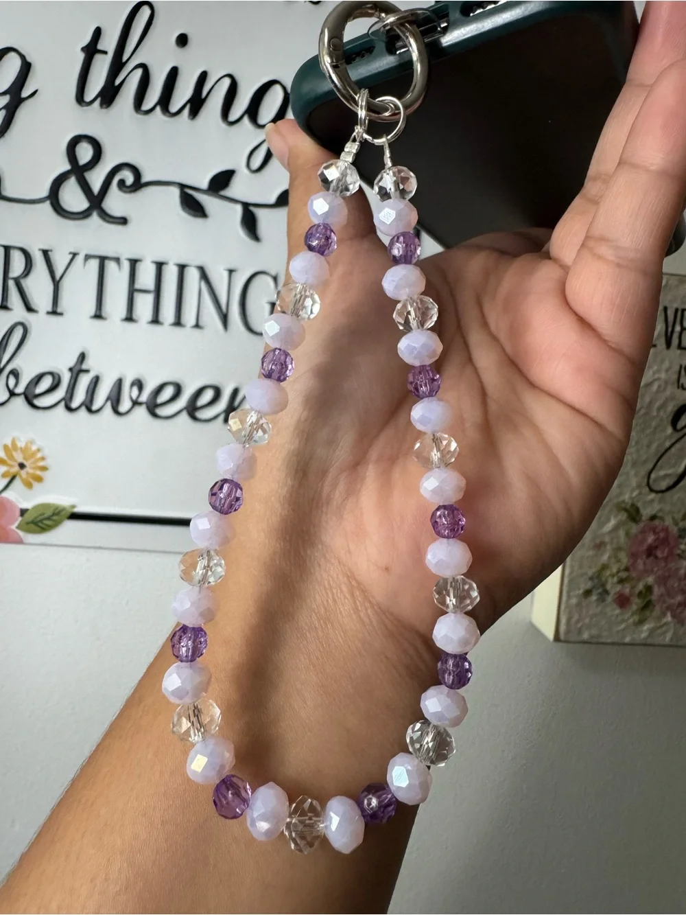 Bling Bling Crystal, Purple, Pale Pink Phone/Key/Bag Chain #P1068